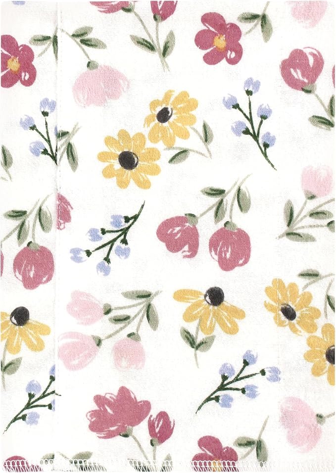 Luvable Friends Hudson Baby Flannel Burp Cloths 7pk, Painted Floral - Image 2