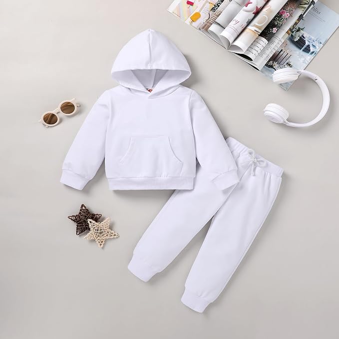 Happy Town Baby Fall Outfits for Girl Boy Long Sleeve Hoodie Top and Long - Image 2