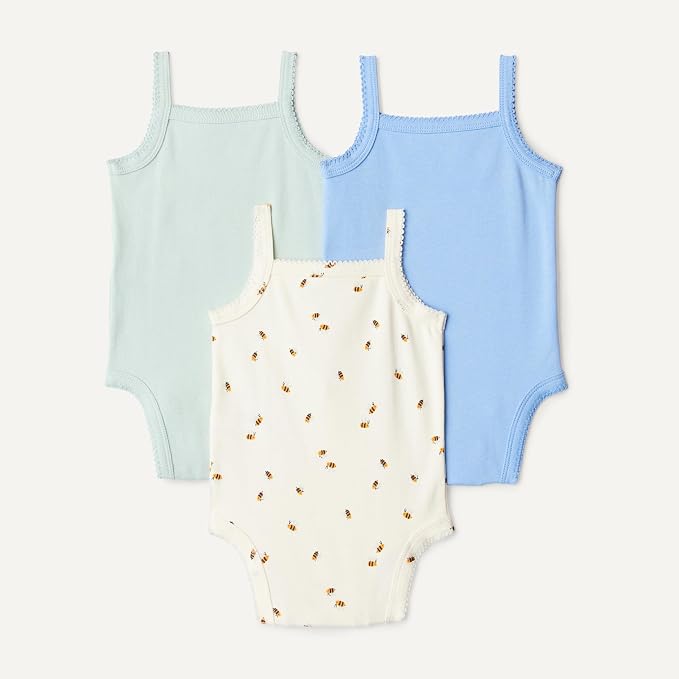 Amazon Essentials Baby Girls' Cotton Sleeveless Bodysuits, Baby Clothes - Image 3