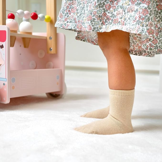 Baby Toddlers Crew Socks with Non-Slip Grip 12 Pack Cotton Stretch Socks | Soft - Image 2