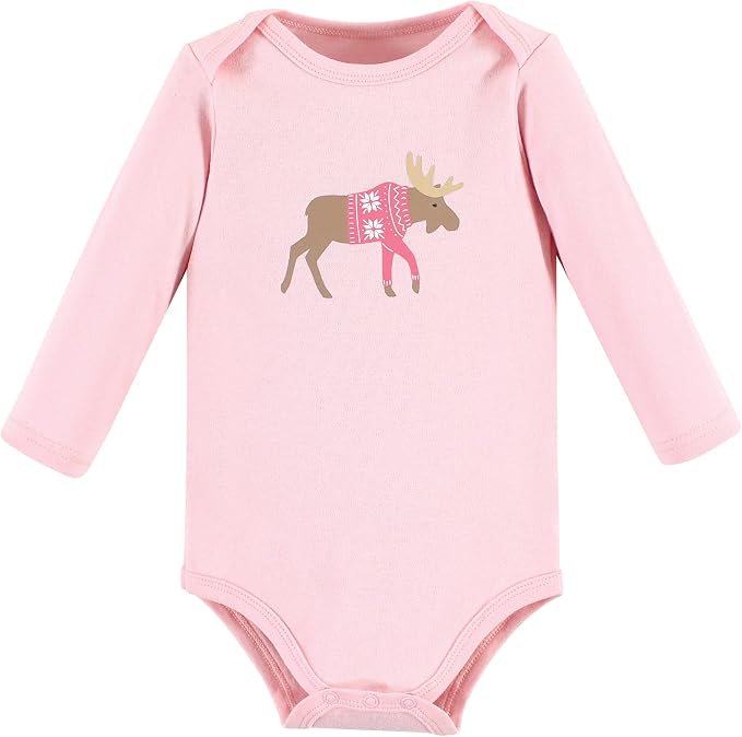Hudson Baby Baby Girls' Cotton Long-sleeve Bodysuits 3-pack - Image 3