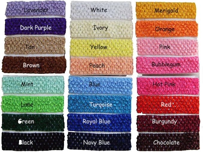 QandSweet Baby Girl's Stretch Headbands Crochet Stretchy Hair Bands DIY - Image 4