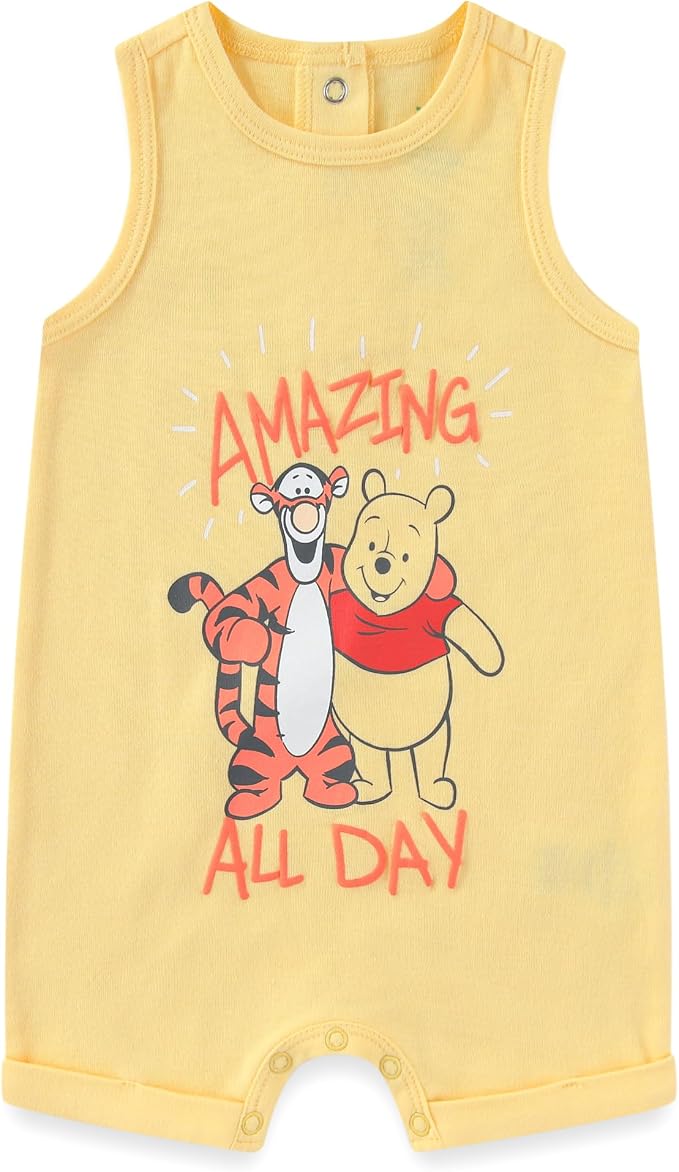Disney Cars Pooh Mickey Stitch Baby Boys 2 Pack Romper - Image 3