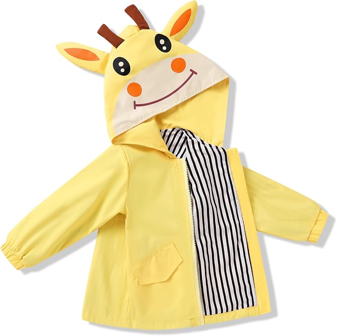 YOUNGER TREE Toddler Baby Boy Girl Duck Raincoat Cute Cartoon Hoodie Zipper by YOUNGERTREE