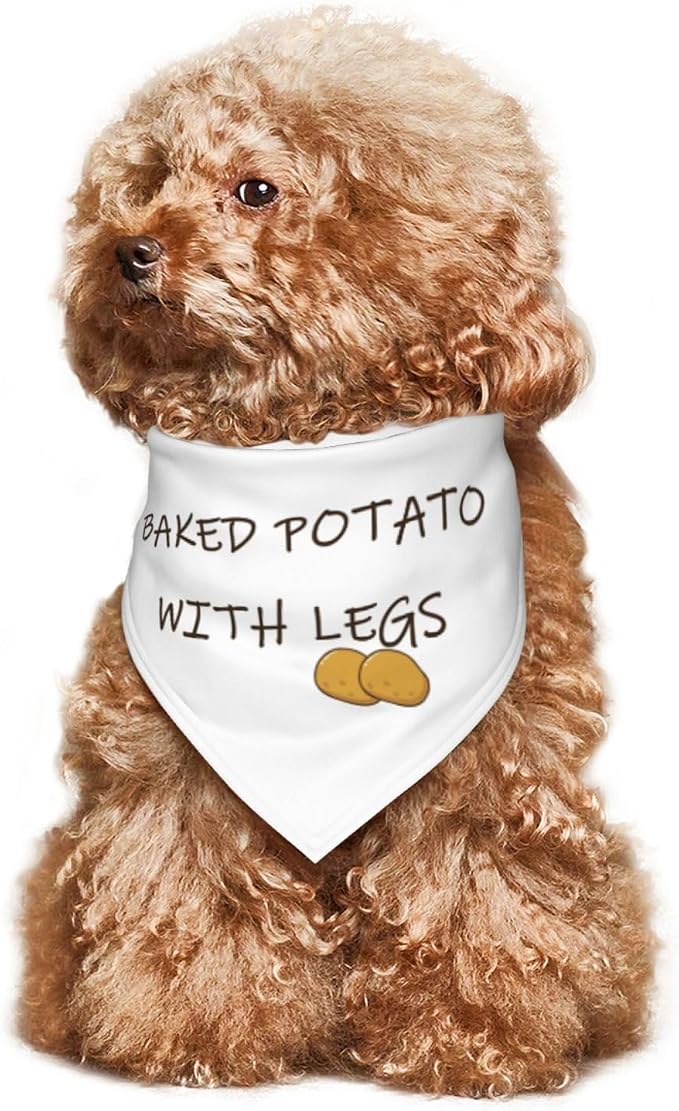 Baked Potato with Legs Dog Bandana, Funny Washable Triangle Bibs Scarf - Image 7