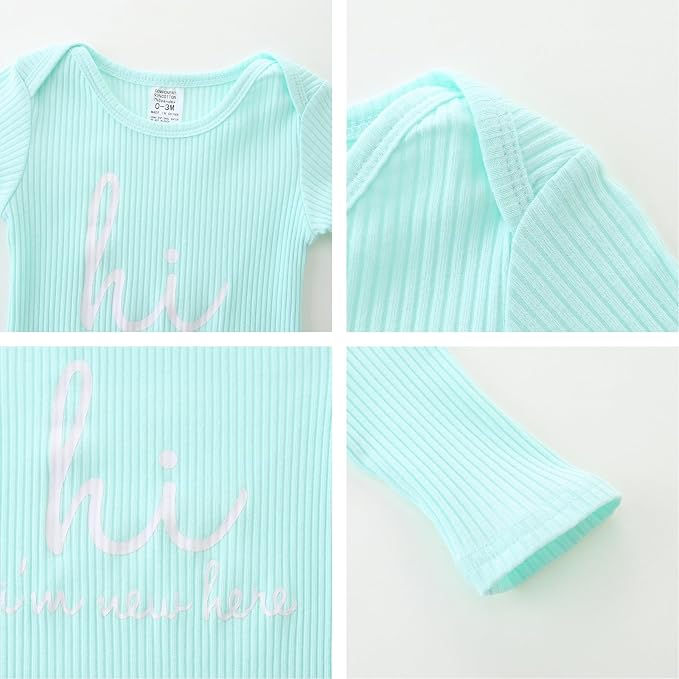 Baby Romper with Baby Mittens & Newborn Hats Footless Long Sleeve - Image 4