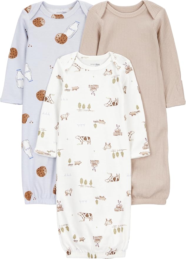 Simple Joys by Carter's Baby 3-pack Neutral Cotton Sleeper Gown by SimpleJoysbyCarters