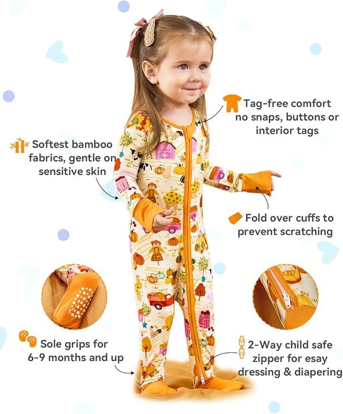 babee Reshinee Viscose derived from bamboo Baby Pajamas Convertible Footie - Image 4