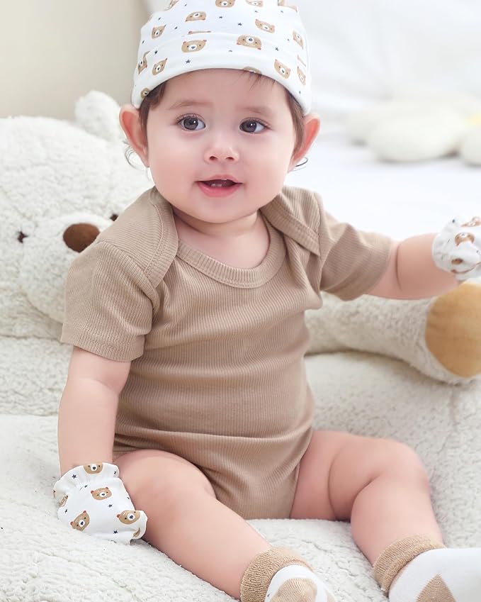Baby Bodysuits Ribbed Mix Summer Newborn Boy Girl Clothes 5-pack | Multiple - Image 3
