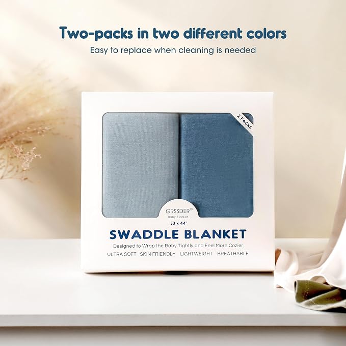 2 Pack Newborn Swaddle Blanket, Ultra Soft Stretchy Jersey Knit Extra Large - Image 7