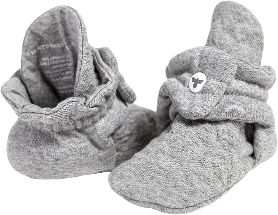 Burt's Bees Baby Unisex 100% Organic Cotton, Adjustable Booties | Easy-on and by BurtsBeesBaby