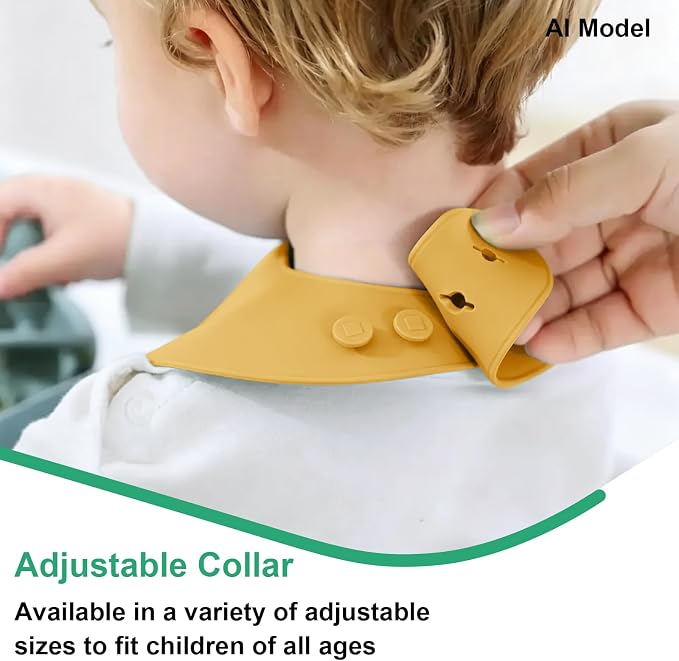 Set of 3 Silicone Bibs for Babies Toddler, Soft Adjustable Bibs for Baby Girl - Image 4