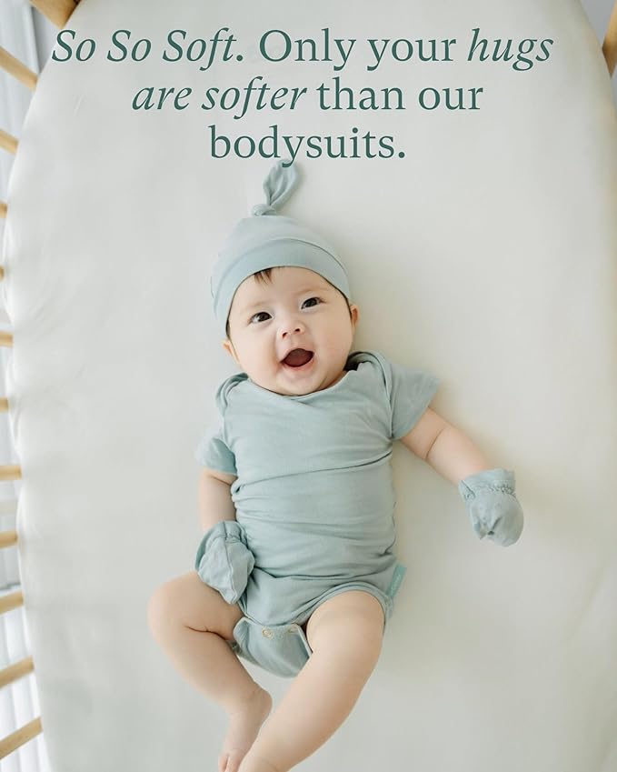 PurComfy Bamboo Viscose Short Sleeve Bodysuit Baby, Unisex Baby | Ideal - Image 3