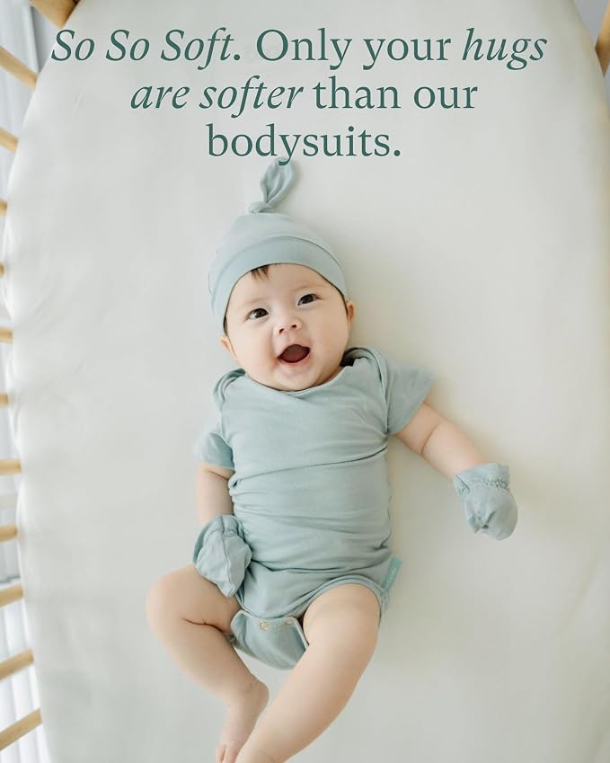 PurComfy Bamboo Viscose Short Sleeve Bodysuit Baby, Unisex Baby | Ideal - Image 3
