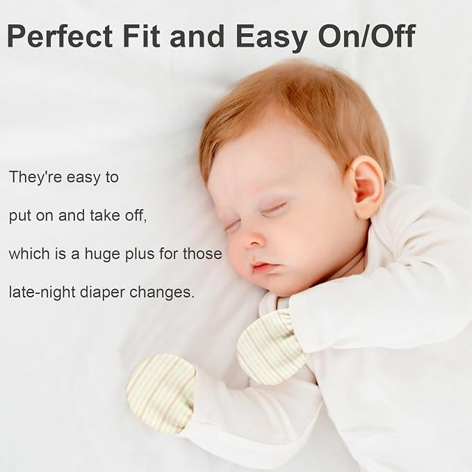 MOMSMENU Baby Mittens Newborn Muslin Soft No Scratch 0-6 Months 6-Pack | - Image 5