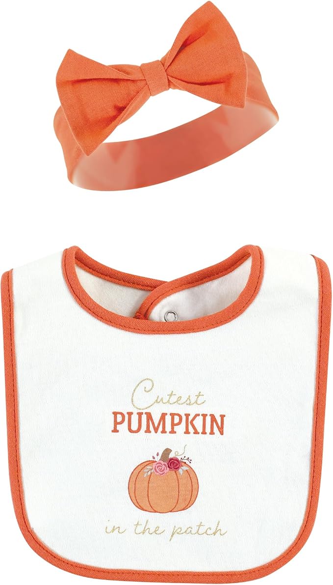 Hudson Baby Unisex Baby Cotton Bib and Headband Set - Image 4