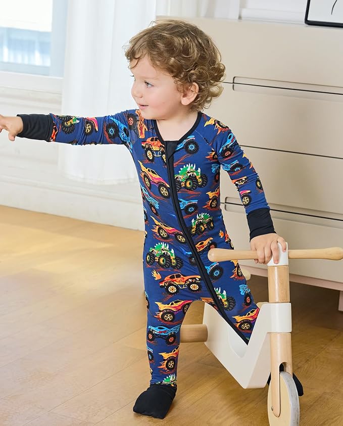 babee Reshinee Bamboo Viscose Baby Footie Pajama, Zipper Sleeper Boys Girls | - Image 3