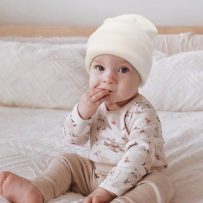DRESHOW BQUBO 3 Pack Baby Beanies Toddler Kids Winter Hats Soft Knit Hat - Image 4