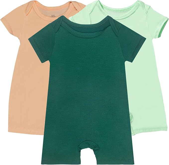 GUISBY Baby Rayon Romper Pajamas, 0-24M | Silky Soft Feel，Snap Closure，Footless by GUISBY