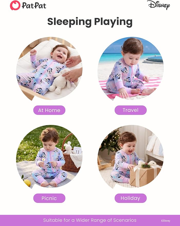 Disney Baby Viscose Made from Bamboo 2-Way Zipper Footie Outfit NB to Inf - Image 7