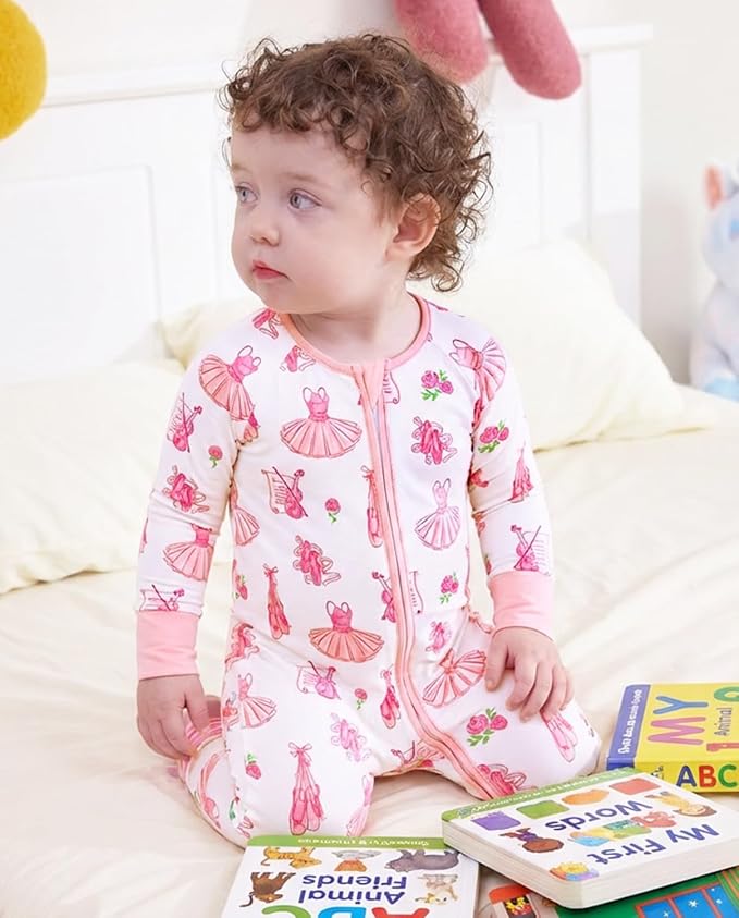 babee Reshinee Viscose Derived from Bamboo Baby Footie Pajamas Convertible - Image 5