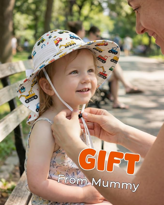 Toddler Baby Sun Hat Kids Summer Beach Essentials Adjustable Beach Hats - Image 6