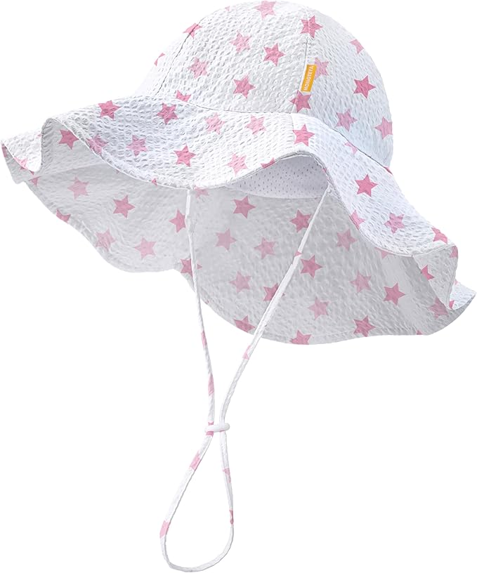 HONGTEYA Baby Sun Hat Wide Brim Adjustable Toddler Beach Bucket Hat | Soft by HONGTEYA