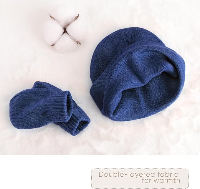 DRESHOW BQUBO 3 Pack Baby Beanies Toddler Kids Winter Hats Soft Knit Hat - Image 3