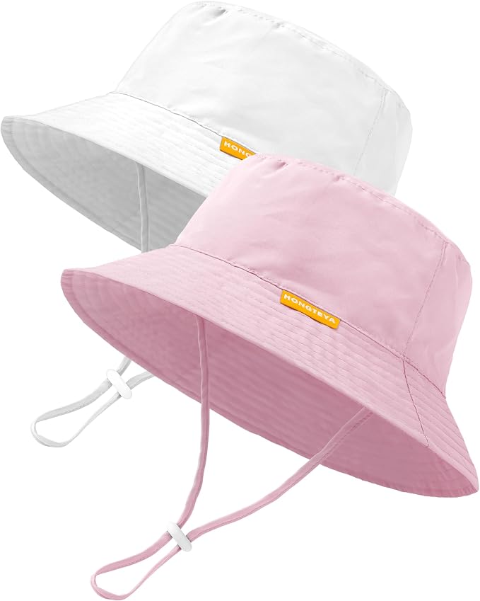 Baby Sun Hat Kids Summer Sun Protection Toddler Bucket Hat Wide Brim Adjustable by HONGTEYA