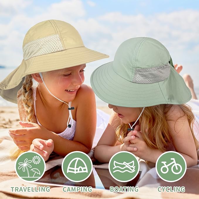 Toddler Baby Sun Hat Kids Summer Beach Essentials Adjustable Beach Hats - Image 4