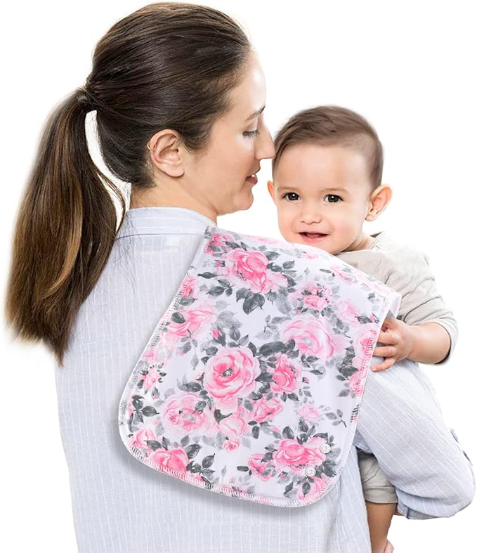Baby Burp Cloths & Baby Bibs 2-in-1 Design Large Size 3 Layers Thicken Cotton - Image 5