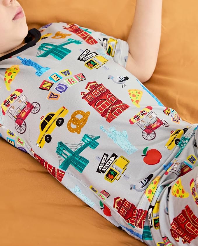 babee Reshinee Bamboo Viscose Toddler Boys Pajamas Set, Short Sleeve Kids - Image 9