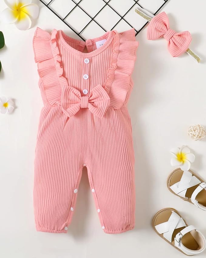 Mioglrie Newborn Baby Girl Clothes 1 Piece Infant Fall Winter Romper Outfit | - Image 4