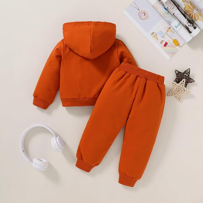 Happy Town Baby Fall Outfits for Girl Boy Long Sleeve Hoodie Top and Long - Image 3