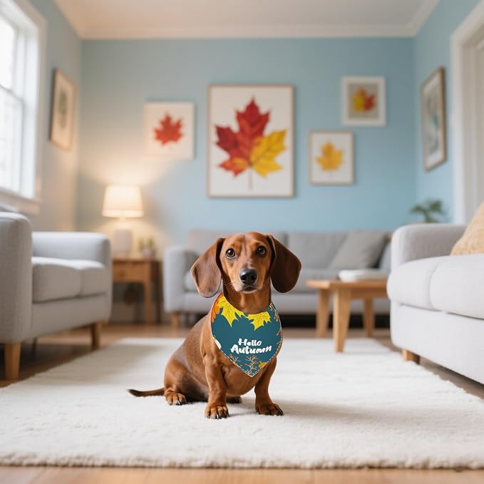 7 Pcs Fall Dog Bandanas for Small Medium Dogs Breed 25 Inch Autumn Dog Bandana - Image 7