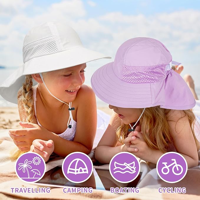 Toddler Baby Sun Hat Kids Summer Beach Essentials Adjustable Beach Hats - Image 2