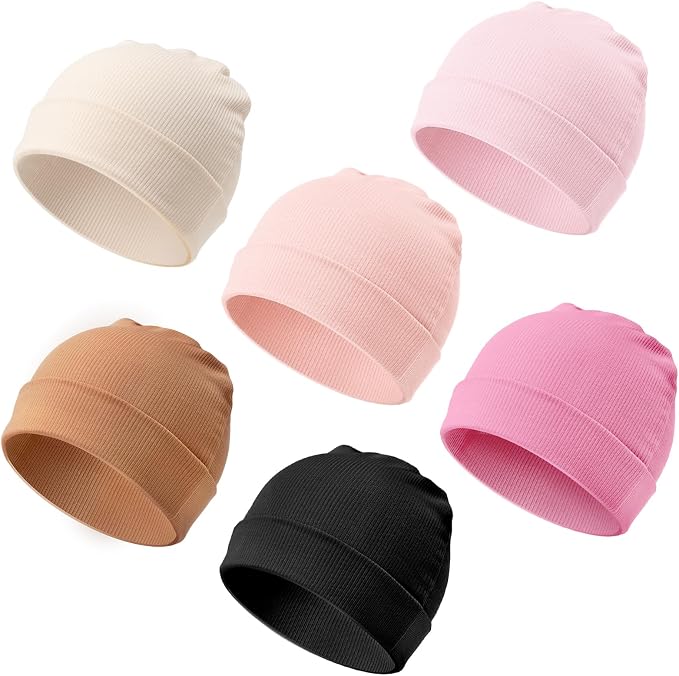 DRESHOW BQUBO 6 Pack Baby Newborn Hats Set by DRESHOW