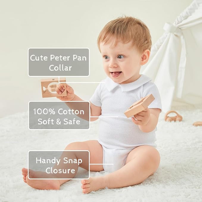 pureborn Baby Girls Boys Bodysuit Super Soft Cotton Romper 0-24 Months | - Image 2
