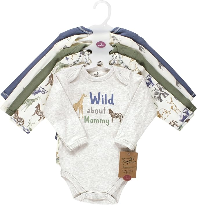 Touched by Nature Unisex Baby Organic Cotton Long-Sleeve Bodysuits - Image 2