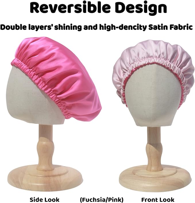 AKISS Baby Infant Newborn Toddler Satin Silk Hair Bonnet Cap - Image 2