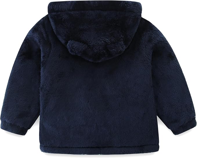 Newborn Infant Baby Boys Girls Cartoon Fleece Hooded Jacket Coat - Image 3