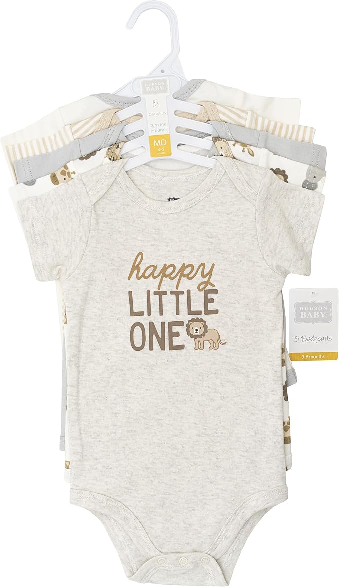 Hudson Baby Unisex Baby Cotton Bodysuits 5-Pack - Image 2