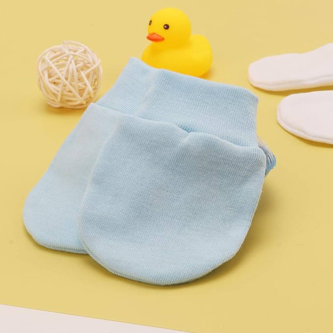 BQUBO Newborn Infant Toddler Mittens No Scratch Cotton Elastic Wrist Gloves - Image 4