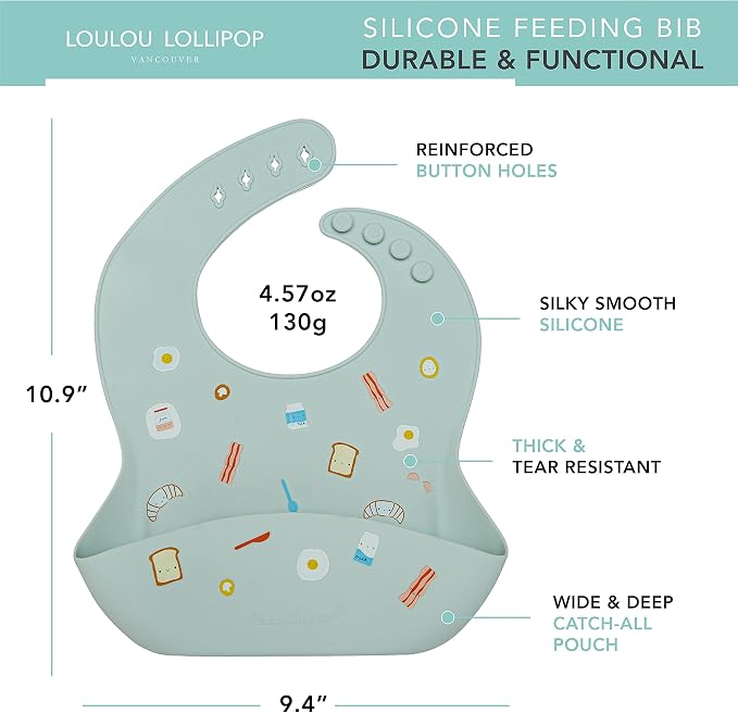 Loulou Lollipop Soft, Waterproof Silicone Feeding Bib - Image 2