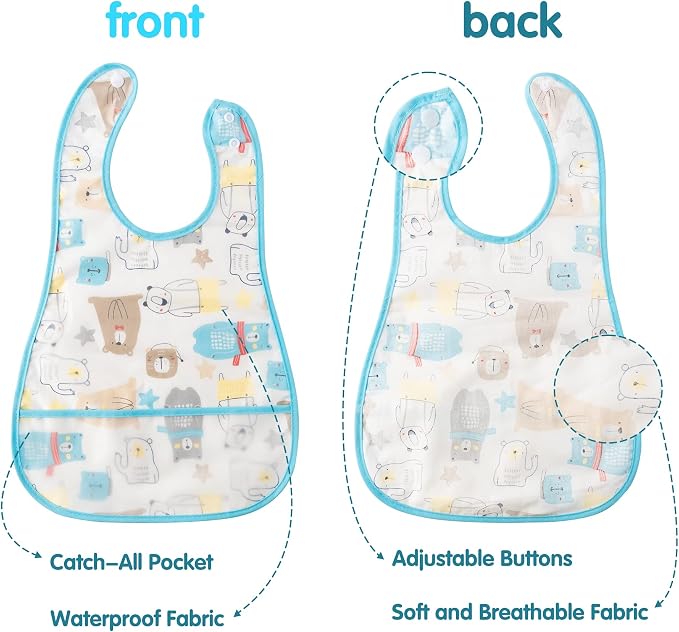 R HORSE 5Pcs Baby Feeding Bibs - Image 4