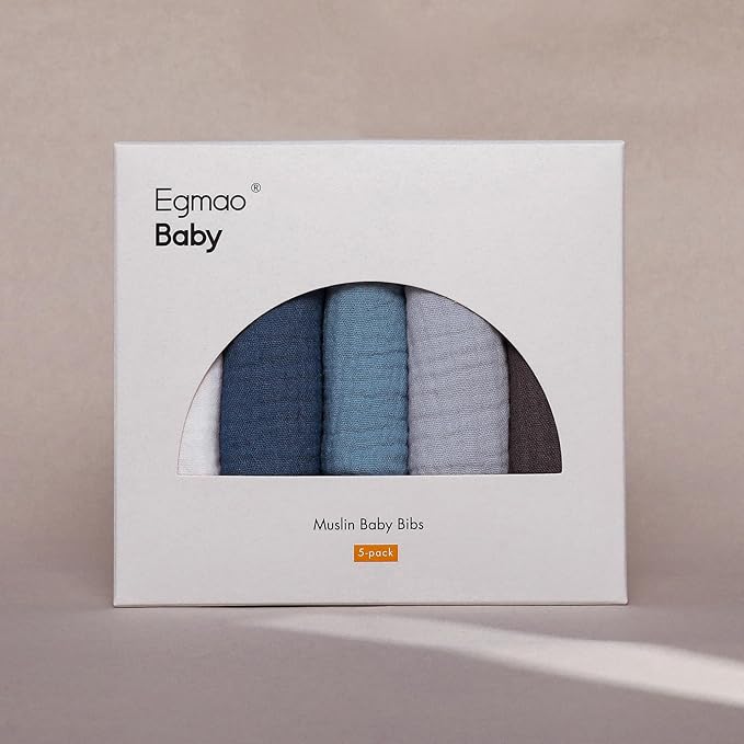 Muslin Baby Bibs for Drooling and Teething, Bibs for Boys Girls | Soft Cotton - Image 5