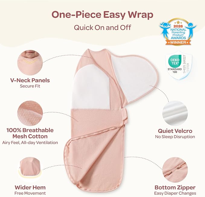 Momcozy Airflow Baby Swaddle, 100% Cotton Lightweight & Ultra Breathable | Ideal - Image 4