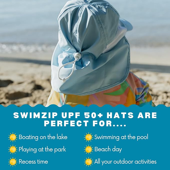 SwimZip Sun Hat with Neck Flap | UPF 50+ Protection - Image 8