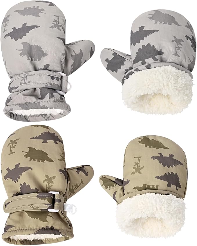 Fleece Lined Mittens for Baby Boys Girls, Baby Toddler Little Kids Winter Warm by Weradau