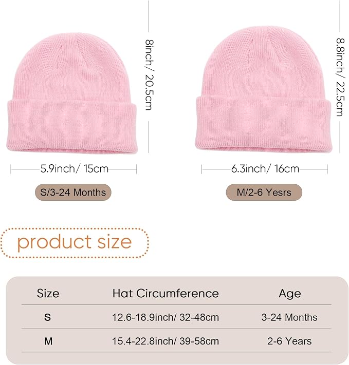 DRESHOW BQUBO 3 Pack Baby Beanies Toddler Kids Winter Hats Soft Knit Hat - Image 7